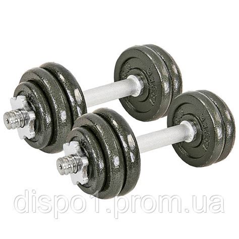 Гантели разборные стальные YORK TA-8211-15 2шт по 7,5кг графитовый ...