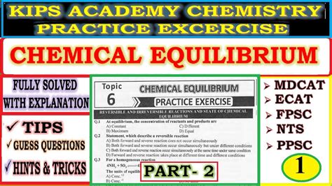 Part 2 Chemical Equilibrium Class 11 MCQs KIPS Academy Practice Test