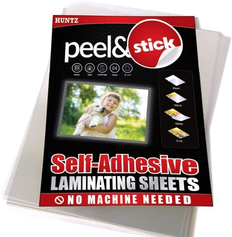 Huntz Self Adhesive Letter Size Laminating Sheets Pack