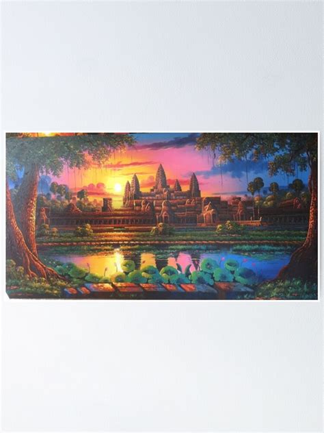 Angkor Wat Vintage Cambodian Temple Cambodia Poster For Sale By