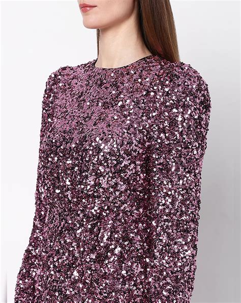 Purple Sequin Detail Mini Dress