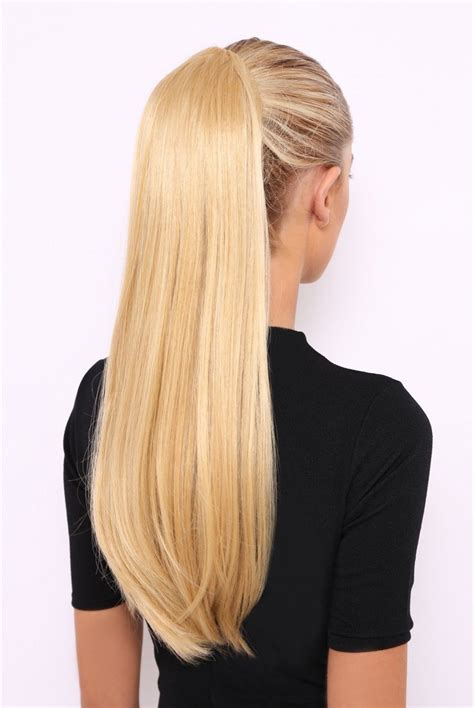 Synthetic Clip In Hair Extensions High Ponytail Hairstyles Sleek Ponytail Blonde Ponytail