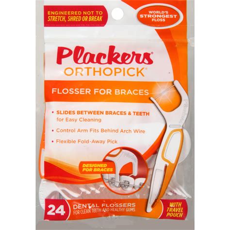 Plackers Orthopick Flosser for Braces Dental Flossers, 24 ct - Walmart ...