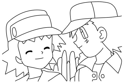 Ritchie And Ash Pokemon To Color Free Printable Coloring Pages