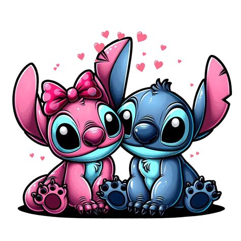 Stitch and Angel Png Clipart, Stitch Angel Love Design, Lilo and Stitch ...