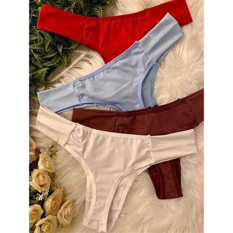 Kit Calcinha Fio Feminina Lingerie Calcinhas Dia A Dia Carnaval Shopee Brasil