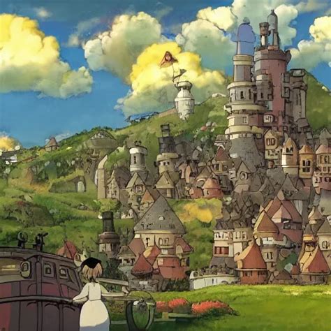 Howl S Moving Castle Studio Ghibli Desktop Background Stable Diffusion