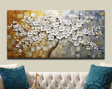 Yellow And Gray Textured Tree Art Diptych Set Of Two Custom Painted