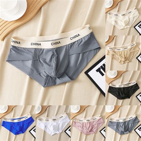 Cool And Comfortable Men S Ice Silk Low Rise Bikini Underpants In Grey