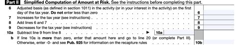 IRS Form 6198 Instructions At Risk Limitations