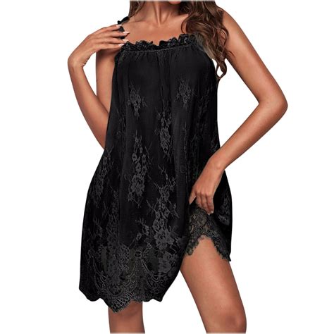 Holiday Deals Itsun Womens Nightgown Sleepwear Sexy Lingerie Nightgown Lace Chemise Satin