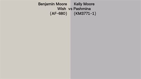 Benjamin Moore Wish AF 680 Vs Kelly Moore Pashmina KM3771 1 Side By