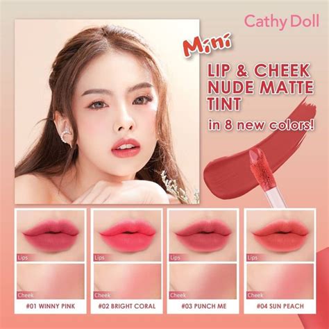 Cathy Doll Mini Lip Cheek Nude Matte Tint Pigment Rich G Shopee