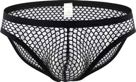 Swbreety Men S See Through Fishnet Bikini Briefs Low Rise Panties Underwear At Amazon Mens