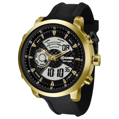 Tudo Sobre Relógio X games Masculino Anadigi Xmspa018 P2px Dourado Aço