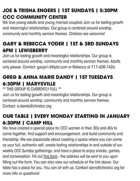 Groups — Christ Community Church