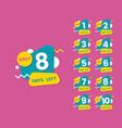 10 Days Left Colorful Geometric Countdown Vector Image