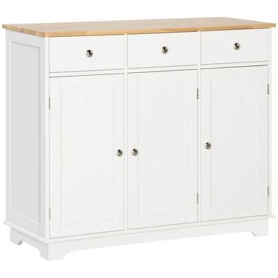 Homcom Kitchen Storage Cabinet Sideboard Floor Cupboard With Solid