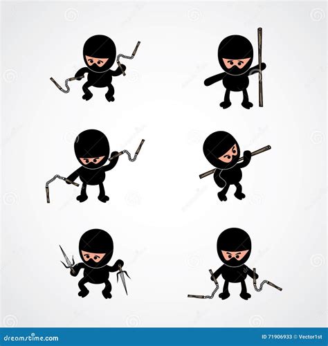 Ninja Boy Cartoon Stock Vector Illustration Of Happy 71906933