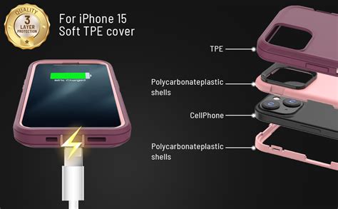 Pdxox For IPhone 15 Case 3 Layer Protection Drop Protective Shockproof