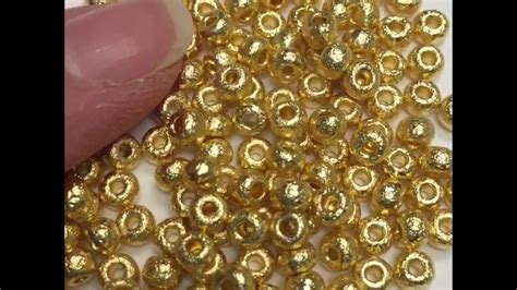 K Gold Plated Etched Glass Seed Beads Youtube