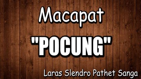 Tembang Macapat Pocung Ngelmu Iku Kalakone Kanthi Laku Lirik Dan