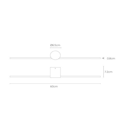 LED wall light Mizar, 60 cm, black, IP44 | Lights.ie