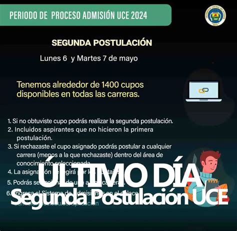 Último Día para la Segunda Postulación UCE 2024