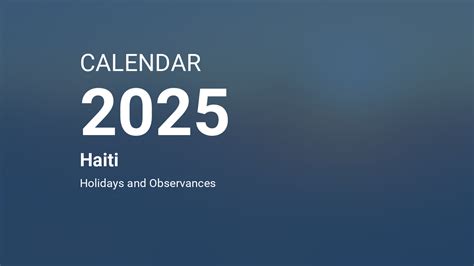 Year 2025 Calendar – Haiti