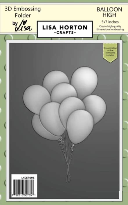 Lisa Horton Crafts 5x7 3d Embossing Folder And Die Balloon High