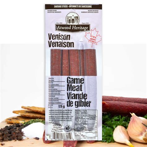 game meat venison snack sticks  pack atwood heritage