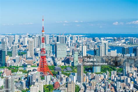 tokyo city skyline japan stock photo  image  tokyo tower