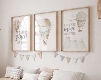 Hot Air Balloon Nursery Wall Art Oh The Places You Will Go Nursery Print Baby Boy Nursery