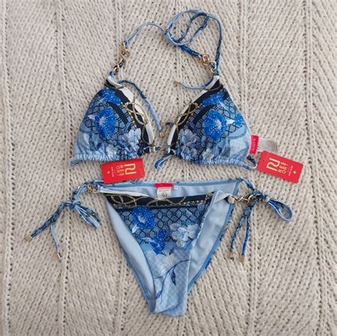 River Island Swim River Island Resort Triangle Bikini Set Scarf Print Poshmark