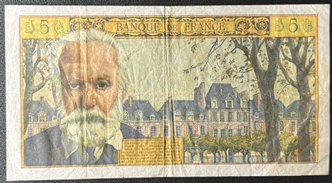 France Francs Victor Hugo Banknote Serial J Vf