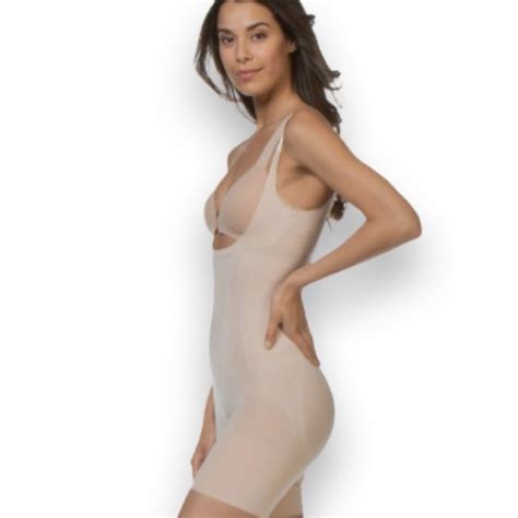 Spanx Intimates Sleepwear Spanx Openbust Mid Thigh Bodysuit In Soft Nude Nwt Poshmark
