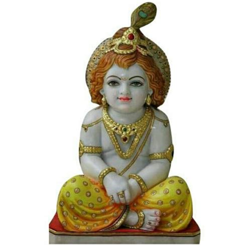 Polished Marble Laddu Gopal Statue For Shiny Pattern Printed At Rs