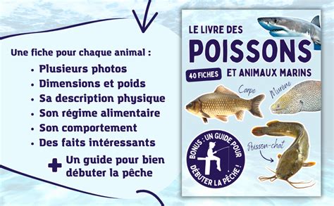 Le livre des poissons et animaux marins Encyclopédie animaux marins et