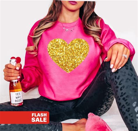 Glitter Heart Sweatshirt Mothers Day T Heart Shirts Valentines