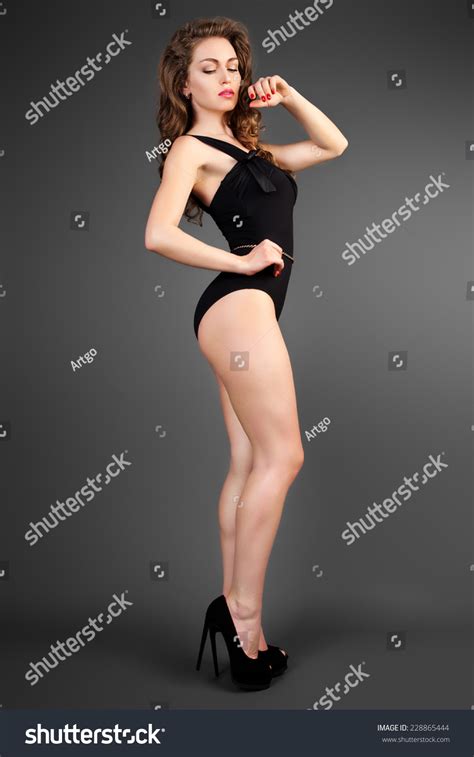 Studio Photo Sexy Woman Black Lingerie Stock Photo 228865444 Shutterstock