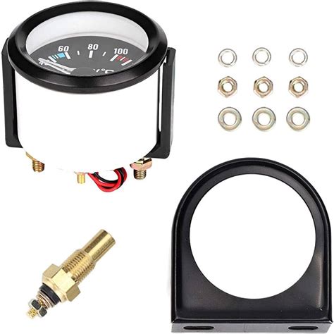 E Support 2 52mm Black Car Motor Digital Red LED Water Temp