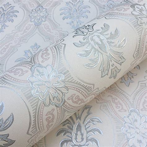 Peel And Stick Damask Removable Wallpaper Silver Gray 20 5 By 393