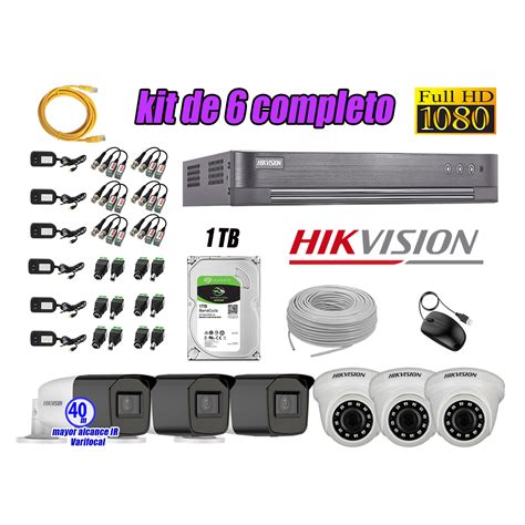 Ripley HIKVISION CÁMARAS DE SEGURIDAD KIT 6 FULL HD 1080P DISCO