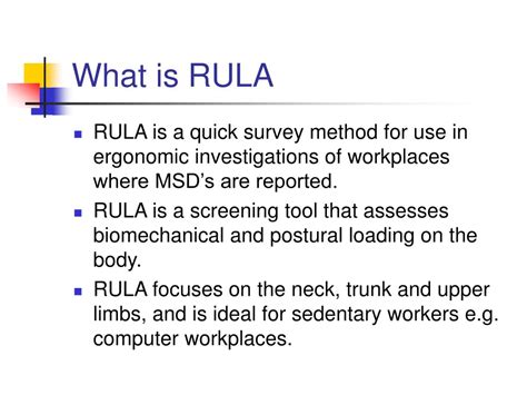 Ppt Rapid Upper Limb Assessment Rula Powerpoint Presentation Free