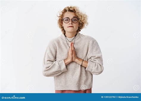 Please I Beg You Exchange Shifts. Portrait of Cute Begging Blond Female