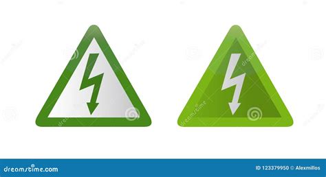 Set of electricity symbols stock illustration. Illustration of green - 123379950