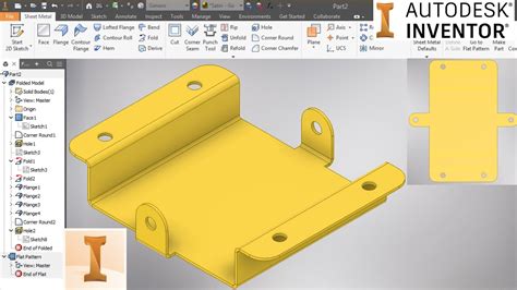 Autodesk Inventor Tutorial Sheet Metal Basics Inventor Sheet Metal