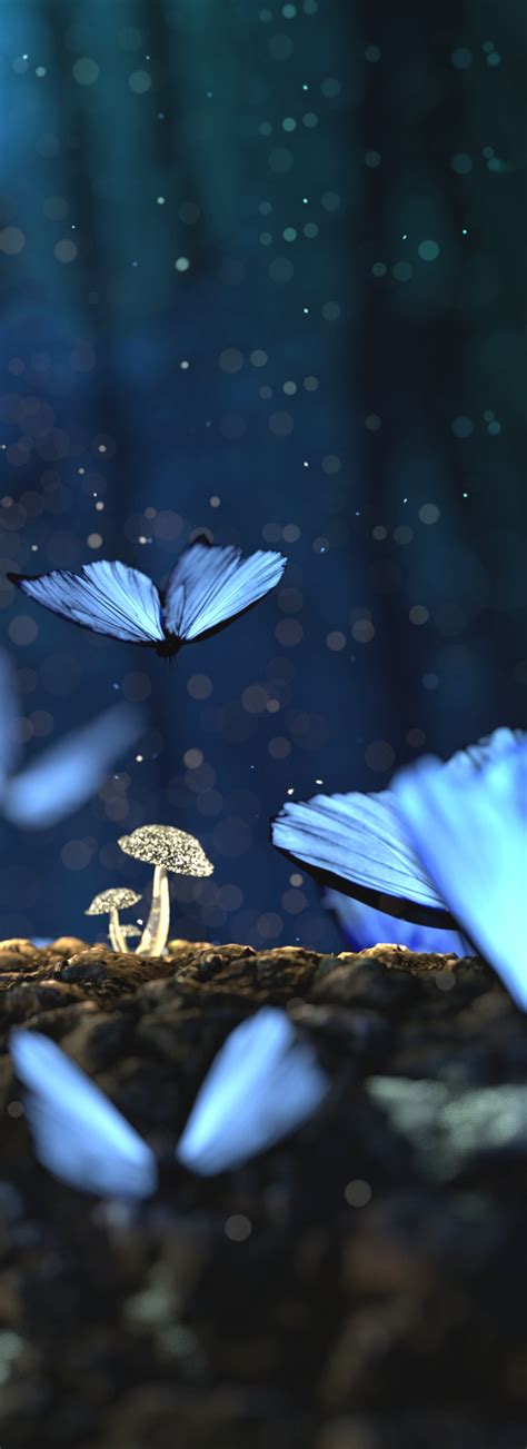 fu blue butterflies custom background  ulfeid  deviantart