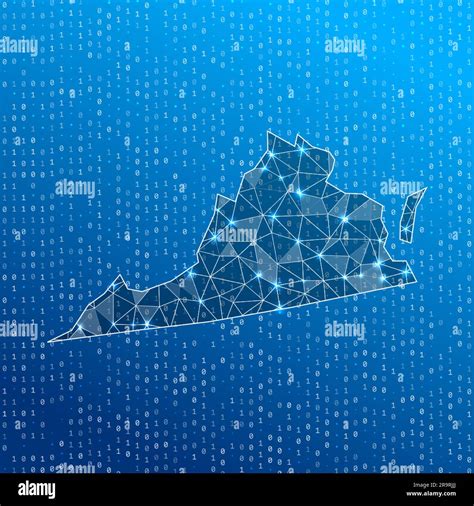 Network Map Of Virginia Us State Digital Connections Map Technology