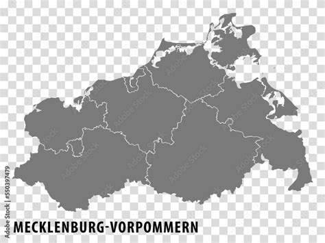 Map State Of Mecklenburg Vorpommern On Transparent Background Lower